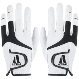 AXKAL Golfhandschuhe für Herren, Allwetter, weich, atmungsaktiv, 1 Paar/2er-Pack, Herren-Golfhandschuhe für Links- oder Rechtshänder, mit Haltbarkeit, Leder, Größen S, M, ML, XL, beidhändig verwendbar