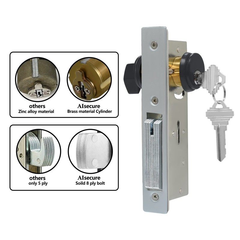 Storefront Door Lock Alsecure Commerical Mortise Lock Swing Deadbolt &