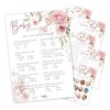 Twinkle & Twine Pink Floral Girl Baby Shower Games Bundle