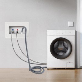 Elyfree Washer Drain Hose, 8Feet Flexible Washing Machine Drain Hose Universal Dishwasher Drain Hose Extension Kits Corrugated Washer Hose w/ 1 Hose 4 Clamps 1 U-Bend Hose Holder