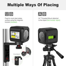 Zokoun Red Beam Laser Level, Cross Line Laser with Magnetic Bracket, Self-Leveling Vertical and Horizontal Line, Rotatable 360 Degree, NOT Recommended for Outdoor use(MD02RS Plus-Red)