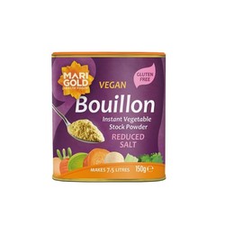 Marigold Swiss Vegetable Vegan Bouillon Powder Reduced Salt 150 g (Pack of 3)
