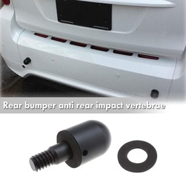 eMagTech 2PCS Car Rear Bumper Round Nail Guard Protector Anti Collision Aluminum Alloy Guard Tail Tuning Part for Smart Fortwo Black Bumper Accessories Automotive Parts