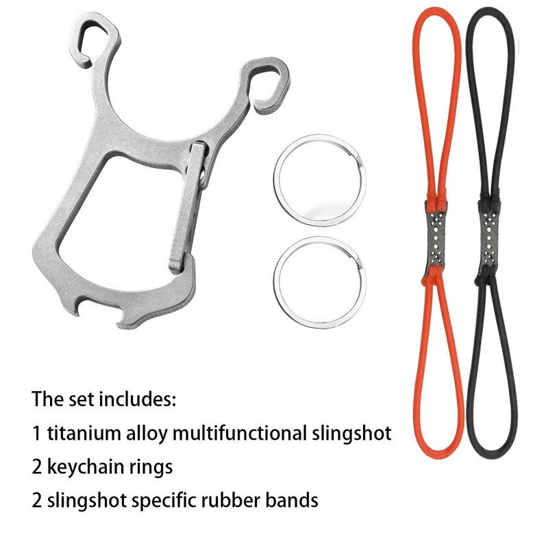 Titanium slingshot set multifunctional creative gadget portable bottle opener keychain