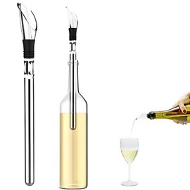 FosFun WN-032 wine cooler fitted kitchen with aerator, cooler and spout - Stylish stainless steel stick - The perfect gift for men and women FosFun