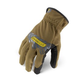 Ironclad Command Utility Work Gloves; Touch Screen Conductive Palm and Fingers, High Dexterity, Slip-On, Performance Fit, Machine Washable, Sized S, M, L, XL, XXL (1 Pair) (Large, Brown)