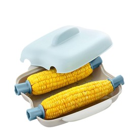 Microwave Corn Steamer with Lid, Microwave Corn Steaming Box Plastic Food Grade Microwave Steamer for Vegetables Fish Hot Dogs, 8.82x8.78x3.86in