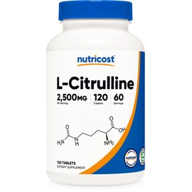 Nutricost L-Citrulline 2500mg Per Serving, 60 Servings, 1250mg Per Tablet, 120 Tabs - Non-GMO and Gluten Free Supplement