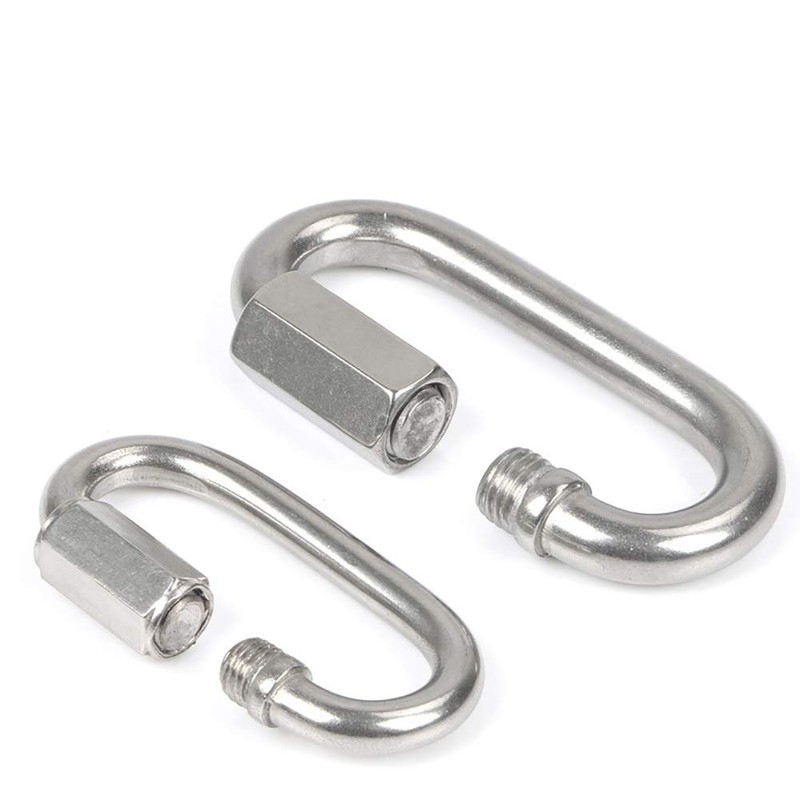 FSSTUD 4 PCS Stainless Steel Quick Links D Shape Carabiner