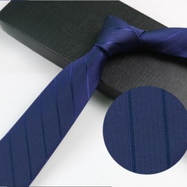 Girouette Men's Ties Navy Blue Stripe Neckties Formal Blue Ties For Men For weddings Christmas party occasions