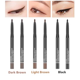 Go Ho Black,Light Brown,Dark Brown Eyeliner Pencils,6 Pack Gel Eye Liner Makeup Pencil,High Pigment Smooth Eyeliner Stick,Soft Easy to Color Eye Liner Pen