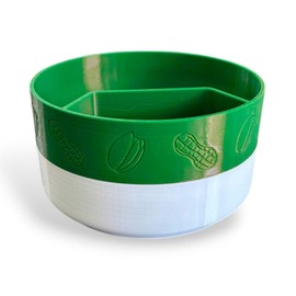 TimmyMade Pistachio and Peanut Bowl with Integrated Shell Storage Compartment – Dual Compartment Snack Bowl for Easy Shell Disposal and Serving & Easy Cleanup (Green and White)