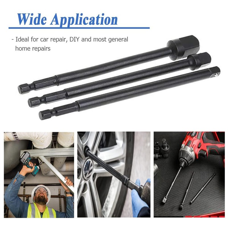 Eyech 3 Pcs Impact Grade Socket Adapter Set 5.9" long,