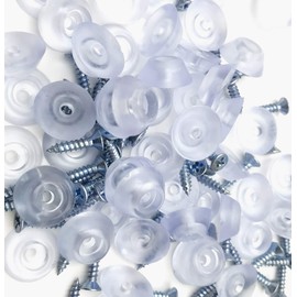 SAUTOP 50 Sets Transparent Round Rubber Feet Pads with Screws for Cutting Board Table Desk Chair Sofa and More (50pcs Feet +50pcs Screws)