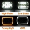 Bricologht Pair 5x7" 7x6" LED Headlights Hi/Lo Sealed Beam For