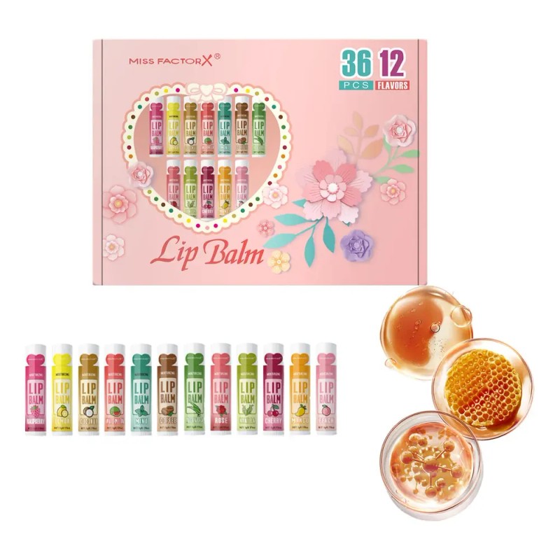 Set De Bálsamo Labial De 12 Sabores, 36 Unidades, Hidratante
