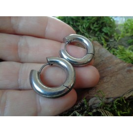 ◦•●◉ஐ CHUNKY DICKE KLOBIGE EDELSTAHL CREOLEN ஐ◉●•◦ schöne Ohrringe Edelstahl, antiallergisch