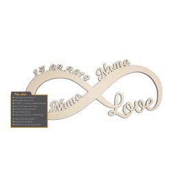 Valentine's Day Gift Infinity Symbol, The Perfect Love Gift for Valentine's Day, Wedding, Engagement, Birthday or Anniversary for Wife, Husband, Boyfriend, Couples, Men, Women (Customisable)