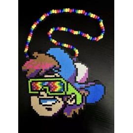 NEW Kool Kid Custom Perler Necklace EDM EDC Fest Rave Dance Kandi