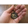 Viking Norse Wolf Yin Yang with Runes Pendant Necklace Jewelry