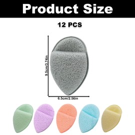 12PCS Facial Sponges, Colorful Cleansing Puffs for Face Skin, Bath Sponge Exfoliating Pads, Reusable Puff for Daily Face Deep Pore Cleansing Blackheads Dead Skin Makeup Remover