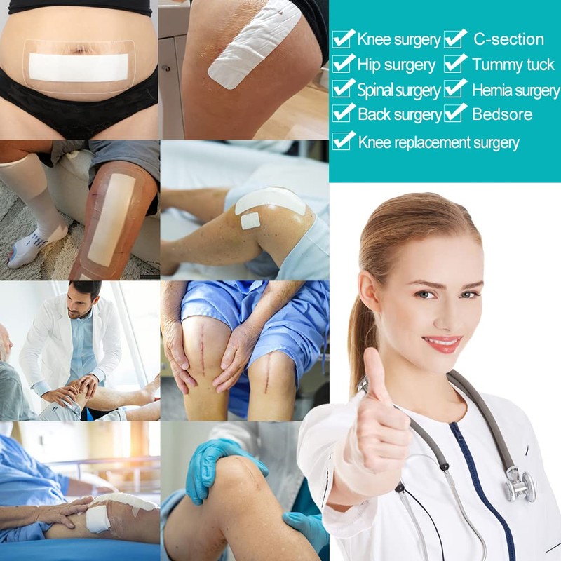 25 Pcs Waterproof Shower Protector Bandage 4"x12" for Post Knee