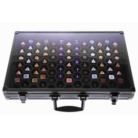 Dice Palace (Single-Sided Display with Black Casing) - 2in1 Dice Display & Storage Case Storing Dice Sets & Collections DND Dice Metal Stone Resin Dice Bag Box Metal Case TTRPG