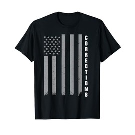 American flag Thin Silver Line Correction officer T-Shirt