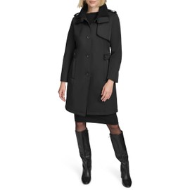 Andrew Marc Women's Classic Transitional Water-Resistant Insulated Trench Coat, Black