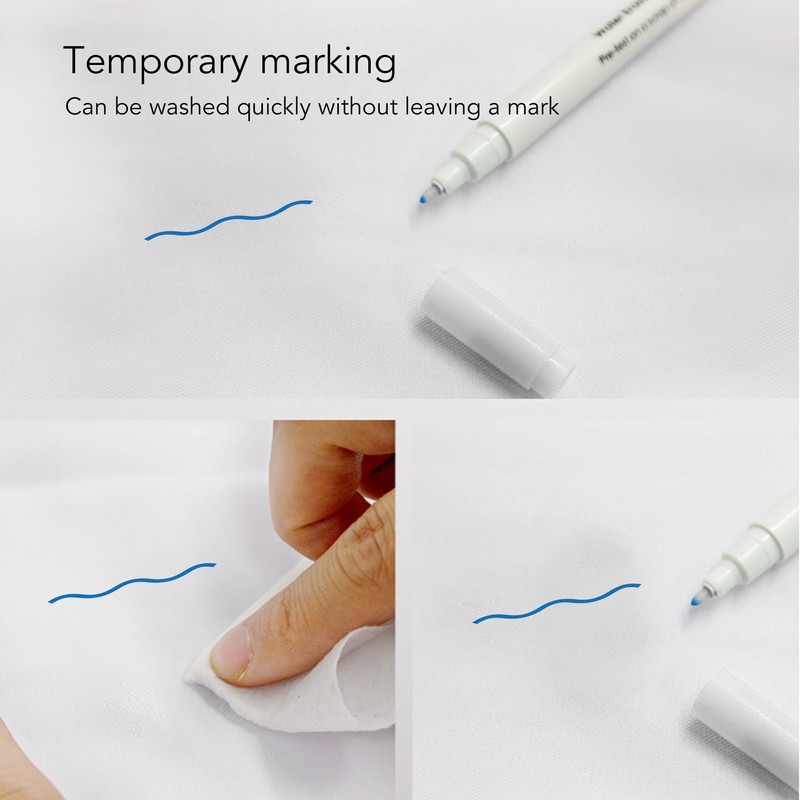 12pcs Fabric Sewing Marking Pens DIY Washable Fiber Tip Disappearing