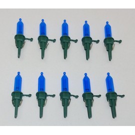 JL Missouri Parts & Misc. 10 Blue L1 Green Base Bulbs, LED Clear Mini Christmas Tree Lights Replacement Bulb 3 V Volt 0.06 W Watt