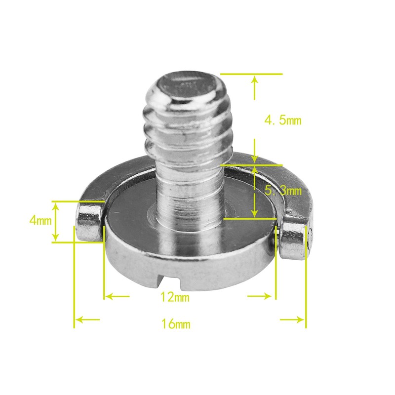 OTOTEC 2Pcs Kameraschraube Stativschraube Befestigungsschraube Mit D-Ring Set 1/4" Zoll