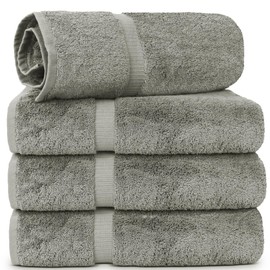 Chakir Turkish Linens | Hotel & Spa Quality 100% Cotton Premium Turkish Towels | Soft & Absorbent (4-Piece Washcloths, Gray)
