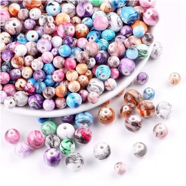 PLABBDPL Acrylic Beads for Threading Jewellery Beads Set, 500 Pieces for Bracelets & Necklaces, DIY Set Craft Beads, Colourful Beads for Crafts Key Chains