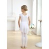 MdnMd Girls' Flutter Sleeve White Dance Ballet Leotard Dress with