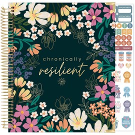 bloom daily planners Undated Chronic Illness Medical Planner & Journal - 12 Month Pain & Symptom Tracker, Mood & Medication Log, Appointment Organizer (7” x 9”) - Chronically Resilient