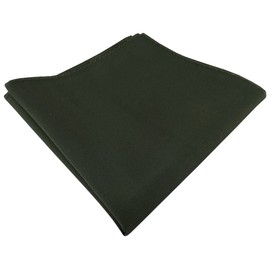 TigerTie Designer Silk Pocket Square in Green Olive Bottle Green Plain - Pocket Square 100% Silk, Green Olive Bottle Green