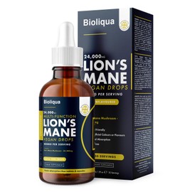 Balance ? Lions Mane Supplement Liquid Drops - High Strength of 24,000mg per 60ml Bottle at 4X Concentration - Vegan - 1 Month Supply of Premium Lions Mane Extract - Made in UK by Balance (Single Pack)