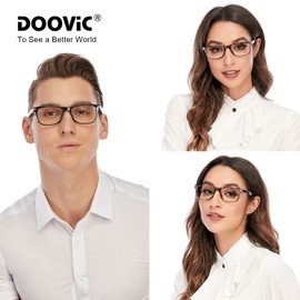 DOOViC Reading Glasses 2 Pack Blue Light Blocking Black/Tortoise Spring Hinge Quality Readers for Men and Women Anti Eyestrain 1.00 Strength