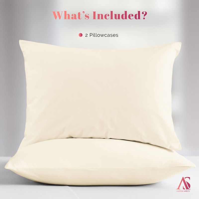 Ashton Sheets Luxury Egyptian Cotton King Pillow Cases Set of