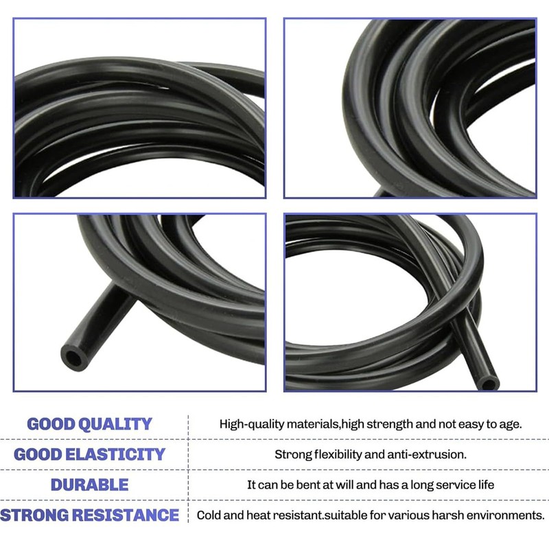 Vacuum Line Kit, 6PCS 5Ft Vacuum Hose Automotive With 64PCS
