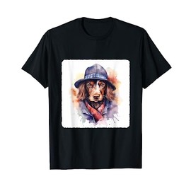 Dog With A Detective Hat. Detective Dog Wearing A Hat T-Shirt