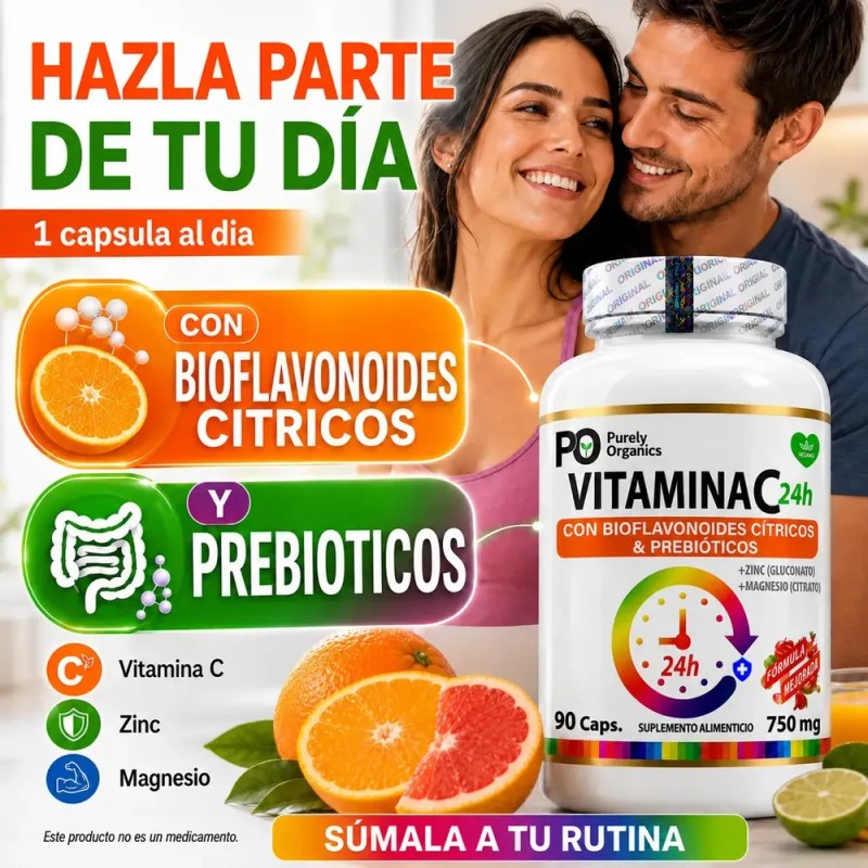 Vitamina C24h De Liberación Prolongada | 90 Cápsulas | Purely
