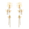 BriLove Crystal Statement Flower Dangle Earrings Unique Chic Long Tassel