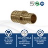 XFITTING 10 Pieces 5/8" x 3/4" Pex Reducing Coupling, Brass,