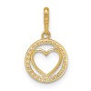 Million Charms 14k Yellow Gold Small CZ Heart Valentine Charm