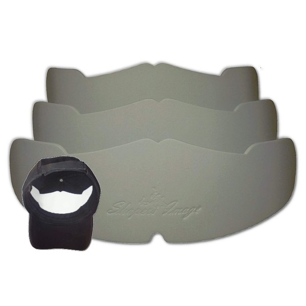 3Pk. Gray Manta Ray Baseball Caps Crown Inserts for Low Profile Caps| Hat Shapers| Hat Liner| Crown Hat Stretcher| Ball Caps Form| Hat Support| Hat Padding| Hat Storage Aide| 100% MBG.