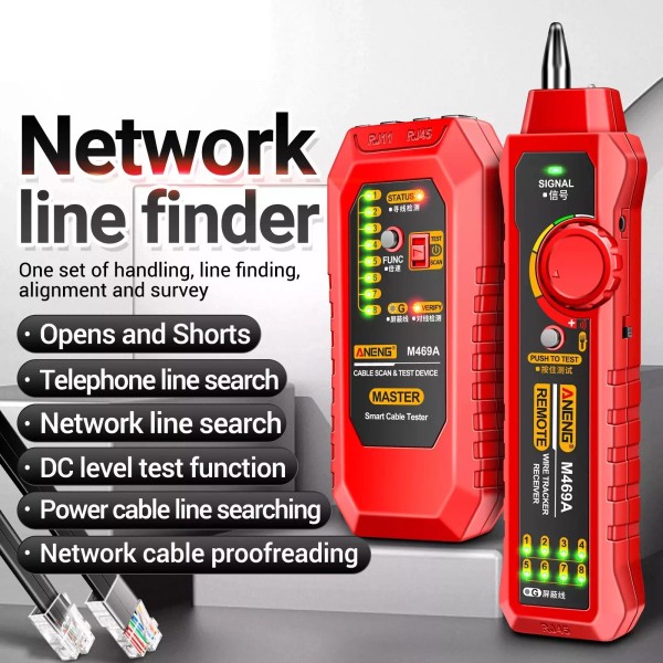 Markenlos ANENG M469A Intelligent Network Cable Tracker Networking Analyzer RJ45