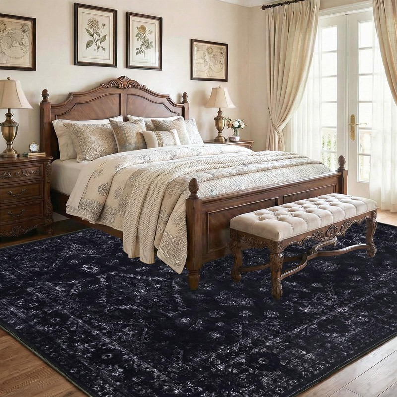 8x10 Large Area Rugs for Living Room, Neutral Machine Washable