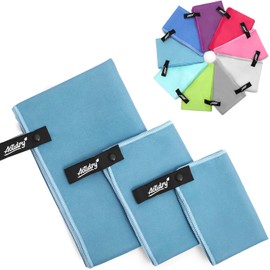 ActiDry Microfibre Towel 3+1 Set (70x140, 40x60, 30x40 cm + bag) - light and absorbent - 9 colours - great for sports and outdoor activity - blue